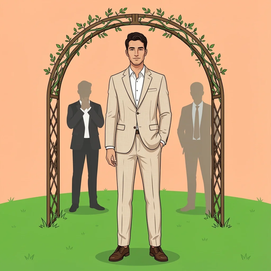 Guest in perfect semi-formal attire for backyard wedding, avoiding extremes
