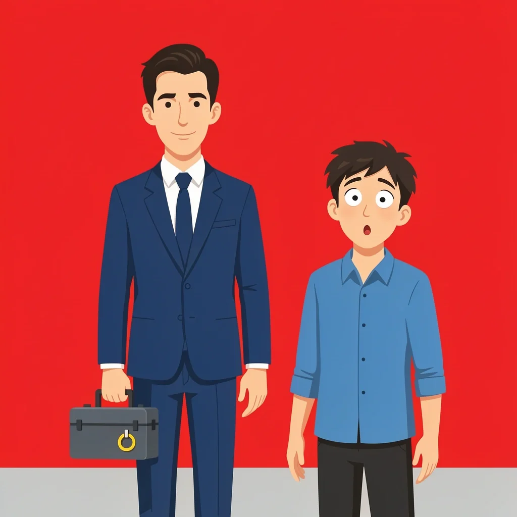 Crisis Management for Best Man Calm best man holding emergency kit with backup ring next to panicked person