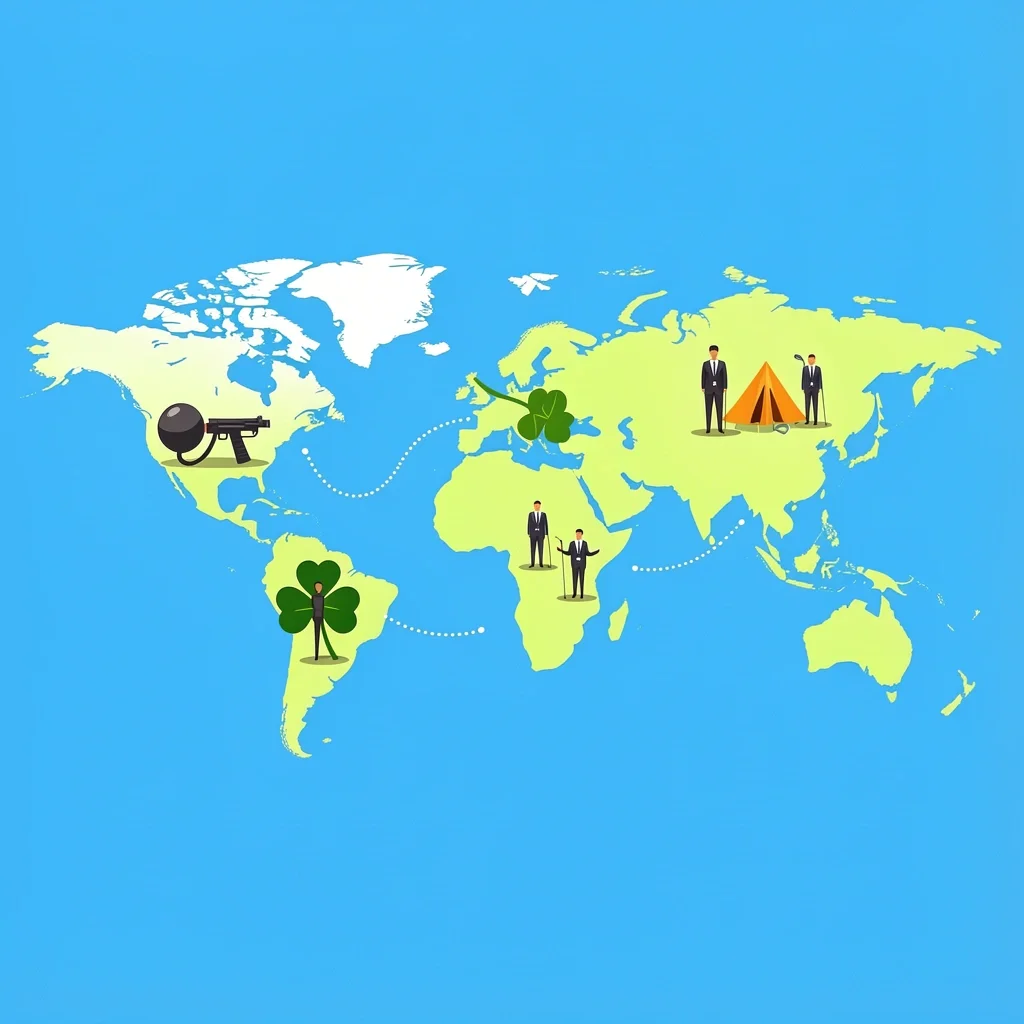 Regional Best Man Duties World map with UK, Australia, Ireland, and US icons showing regional best man duties