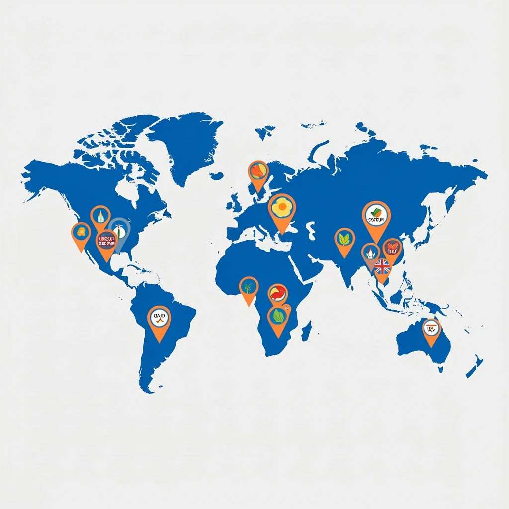 Destination Wedding Months World map with destination pins showing the best wedding month for each popular location