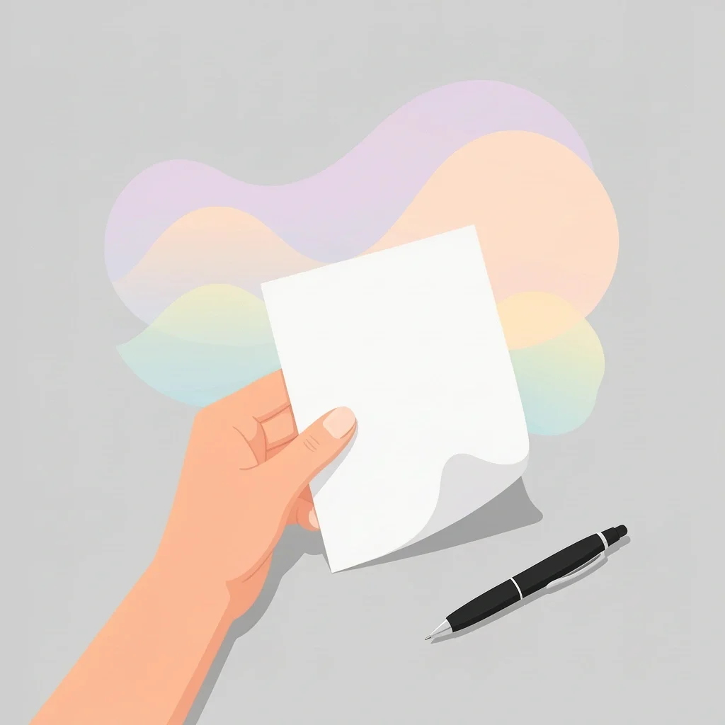 Blank Paper for New Beginning A hand holding a blank white paper sheet, symbolizing a fresh start and the first year of marriage