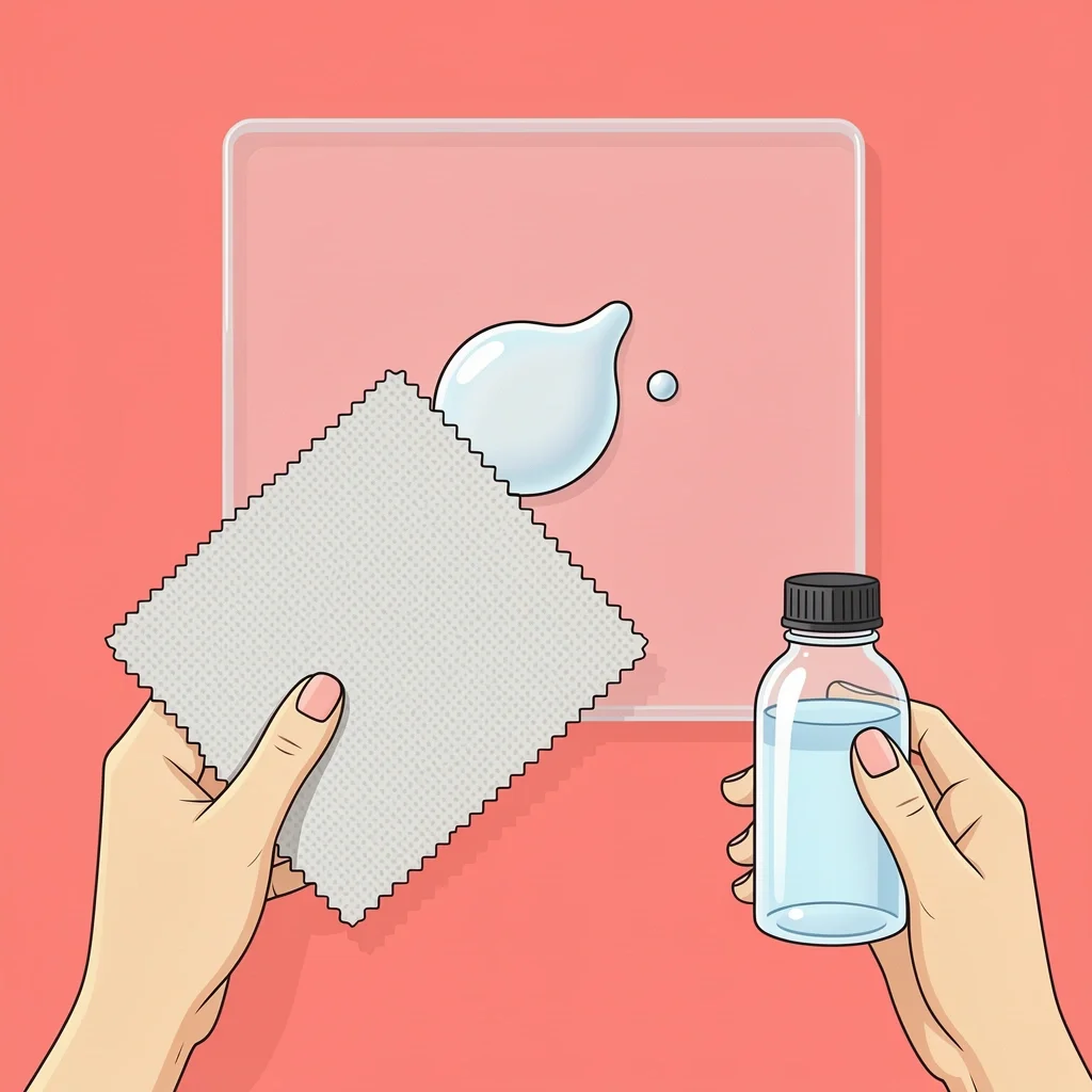 Woman testing bubble solution on a fabric swatch to check for stains before wedding day