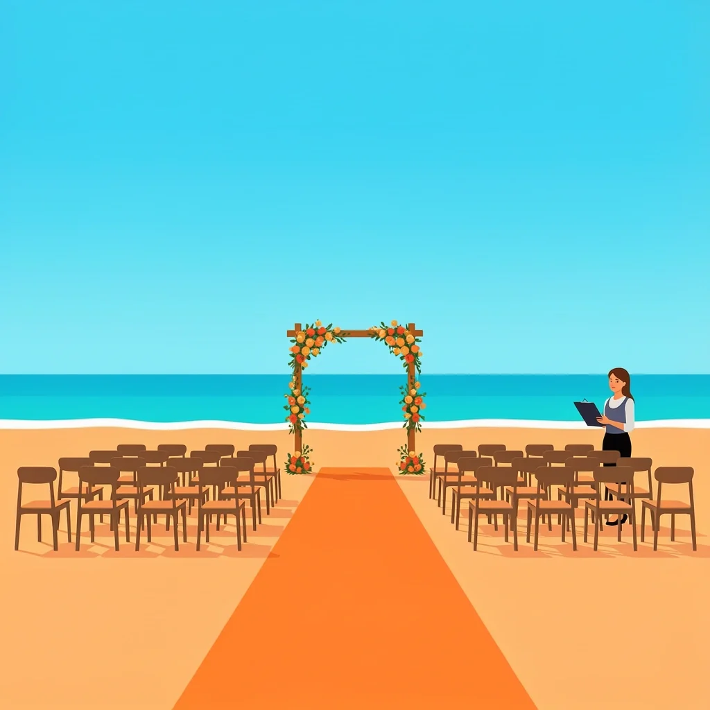 Budget Beach Wedding Setup Affordable beach wedding ceremony setup for 20 guests