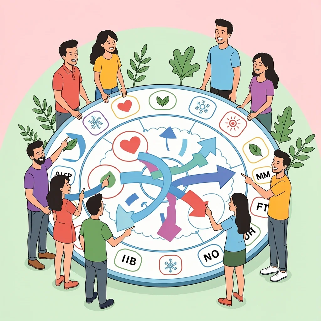 Couples choosing the best wedding month using a large calendar and priority icons