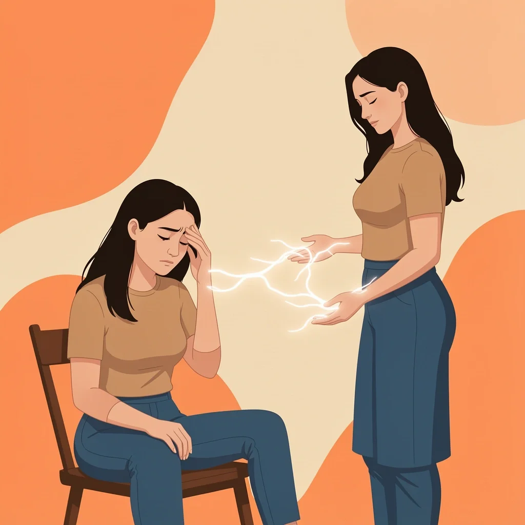 Tired maid of honor receives support from another woman symbolizing hidden emotional labor