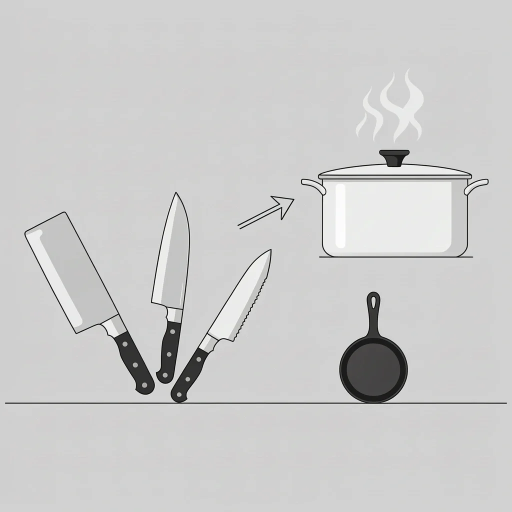 Core Cooking Tools for Your Registry Essential kitchen knives and cookware for a wedding registry cooking fundamentals section