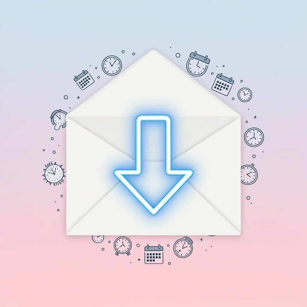 Wedding invitation with arrow and clocks symbolizing faster RSVPs