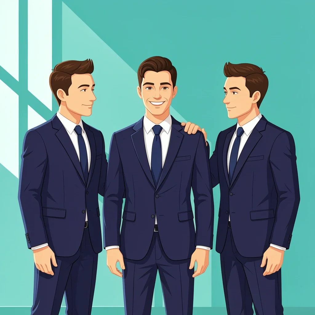 Groomsmen standing beside groom offering support and reassurance before wedding ceremony