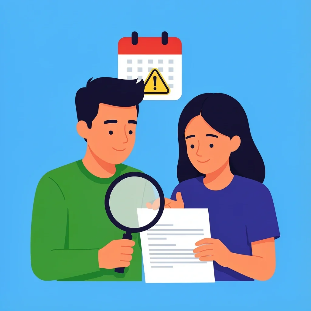 Illustration of hidden costs and fine print in wedding registry terms