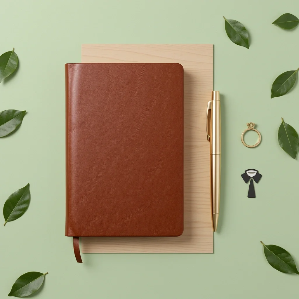 Professional officiant journal gift Leather journal and pen set as a gift for a professional wedding officiant
