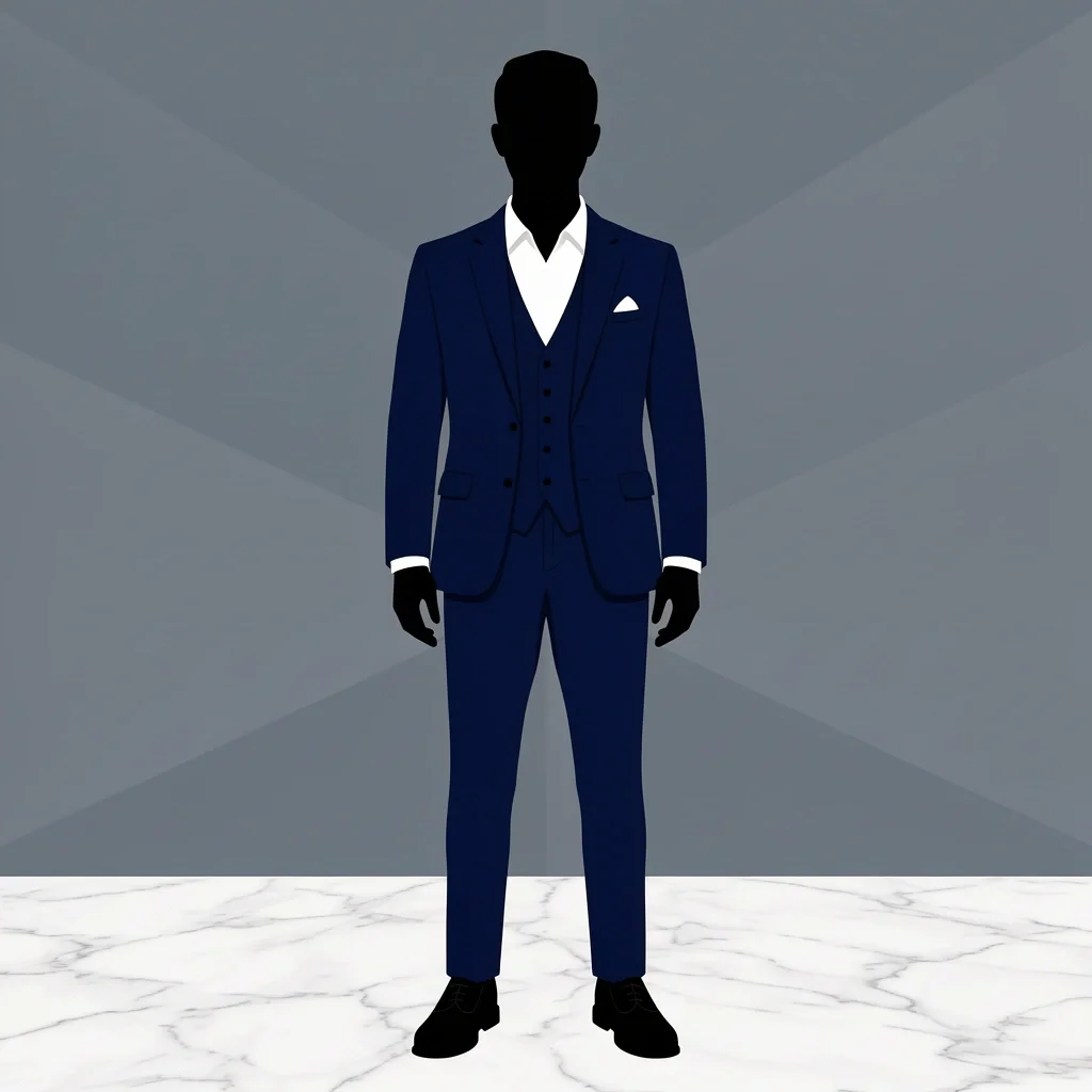 Navy two-piece suit with oxford shoes for formal to semi-formal courthouse wedding guest