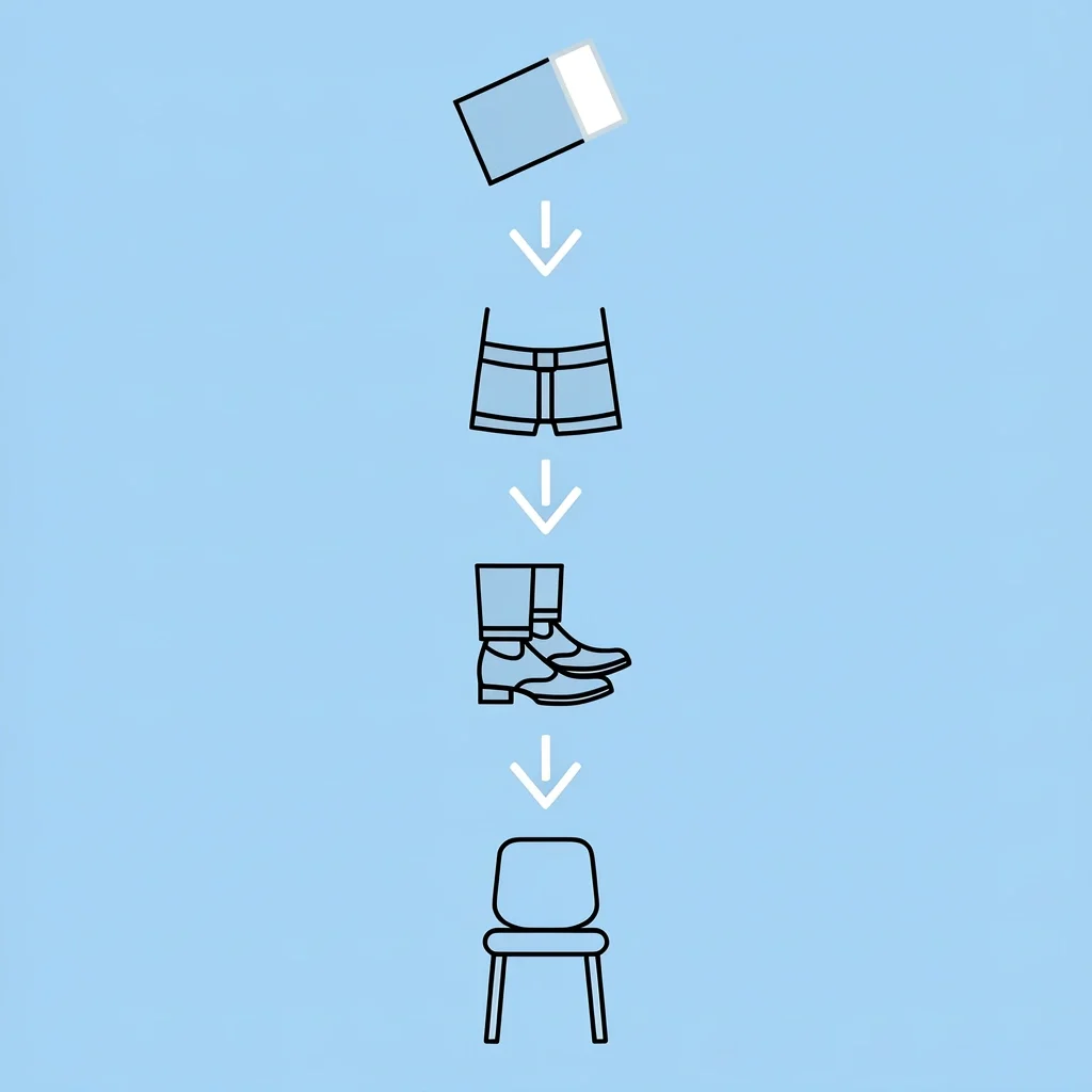Checklist icon matrix showing sleeve length showing cuff, flat jacket waist, half-break pant fold, and smooth seat fit.