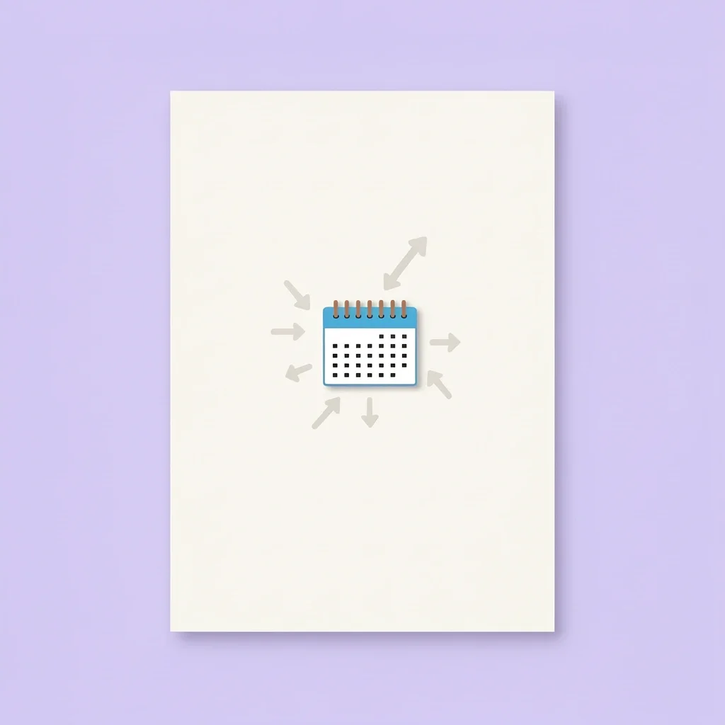Save-the-date card with calendar and arrows indicating deadline