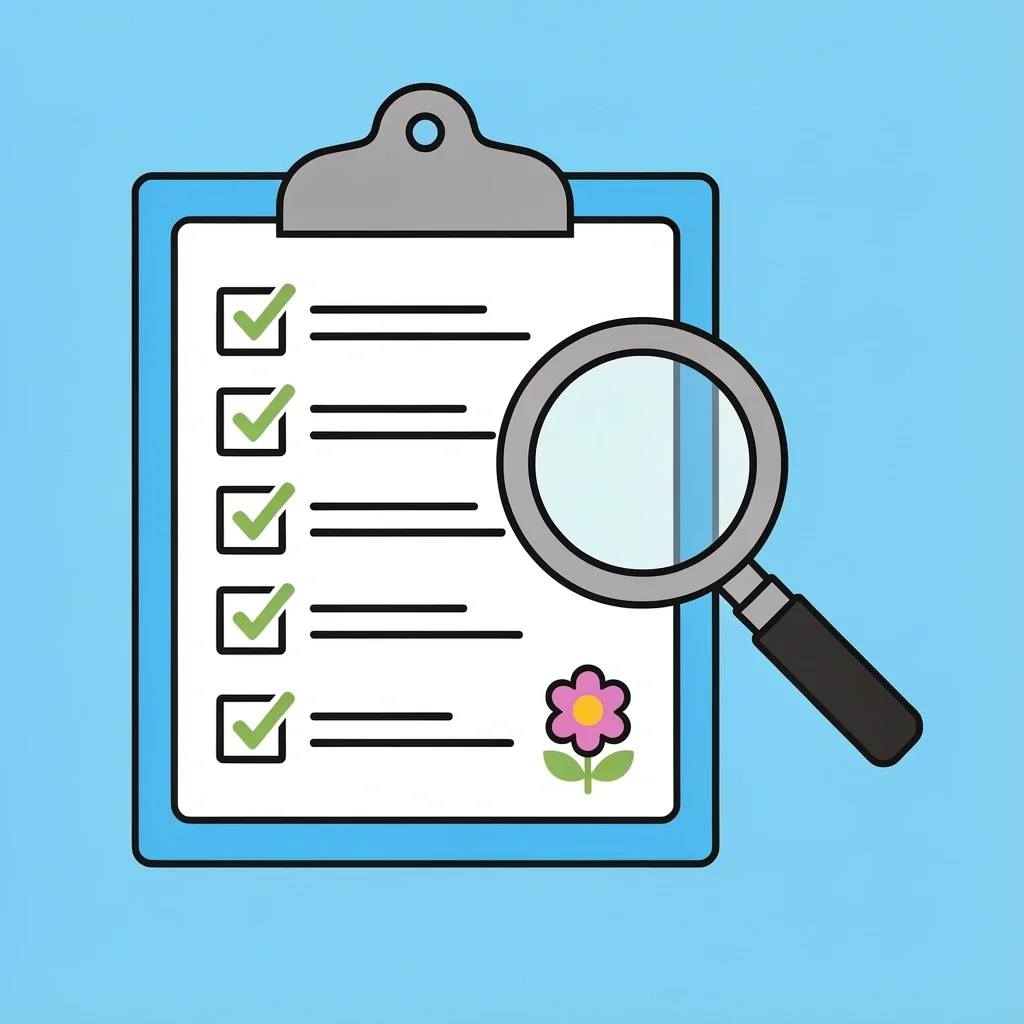 Services Checklist Clipboard with checklist and flower icons representing itemized floral services