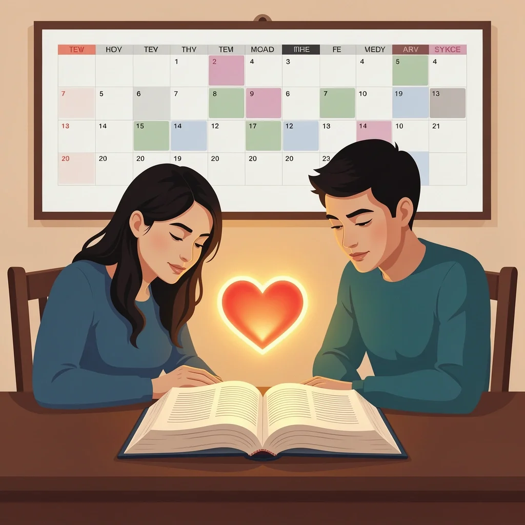Couple focusing on devotional instead of busy schedule