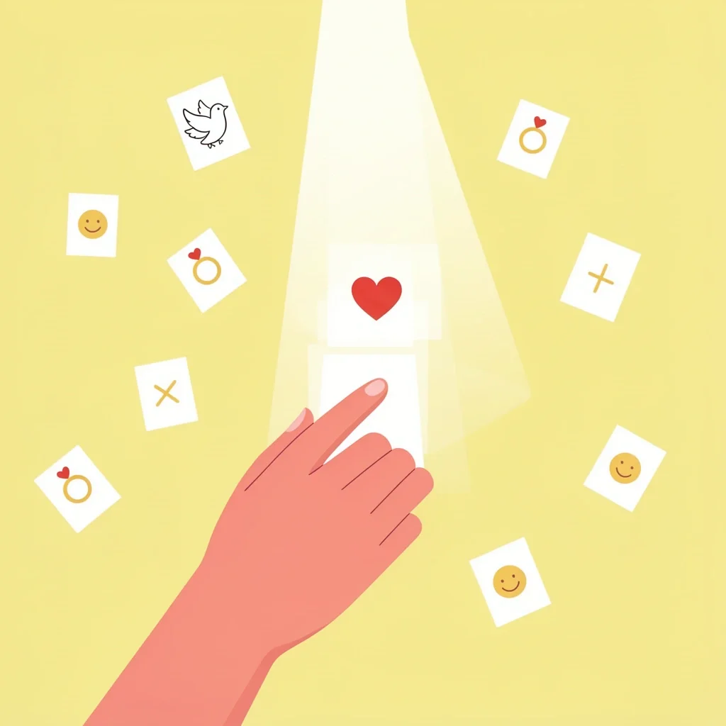 Short Wedding Prayers for Cards Hand holding a card with heart symbol surrounded by small cards with icons