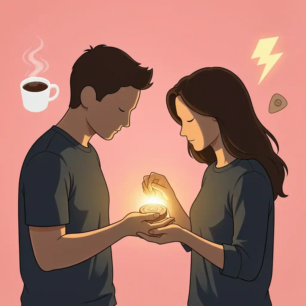 Couple writing specific promises tied to shared memories