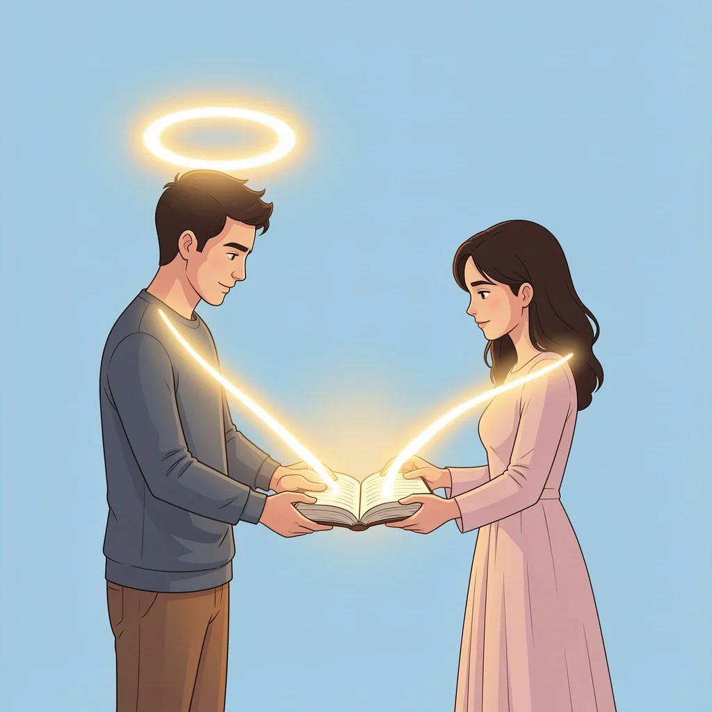 Couple with different spiritual levels connecting through devotional