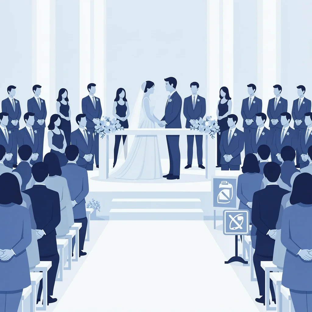 Unplugged Wedding Ceremony Etiquette At an unplugged wedding ceremony, guests watch without phones as couple marries
