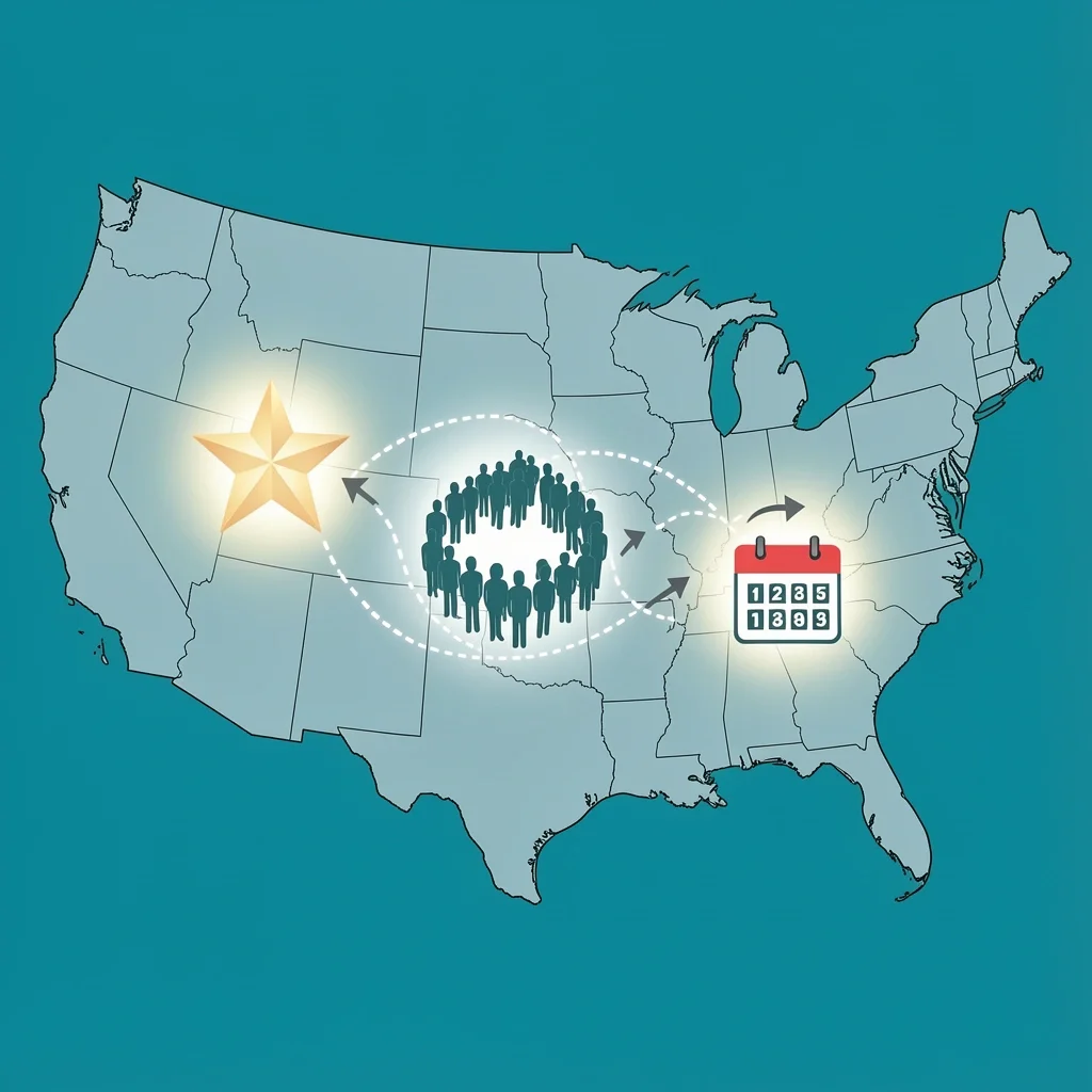 Regional Guest Age Cost Variations 2D illustration showing how wedding band costs vary by region, guest count, and couple age with map and symbols on teal background