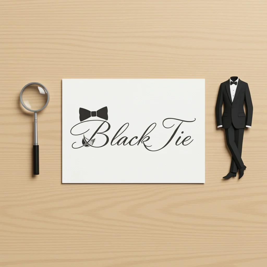 Decode Wedding Invitation Dress Code Illustration of a wedding invitation with dress code symbols, a magnifying glass, and formalwear silhouettes to decode the attire.