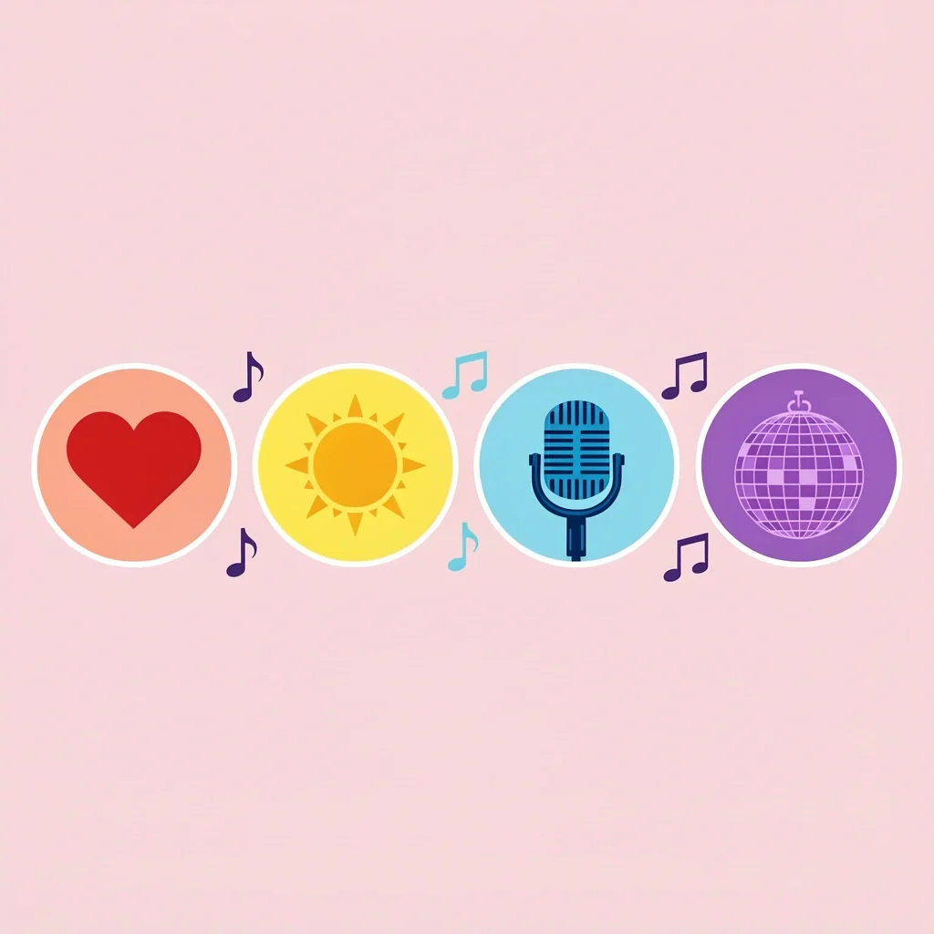 Wedding Shower Song Categories Four music categories for wedding shower playlist: romantic, feel-good, sing-along, dance